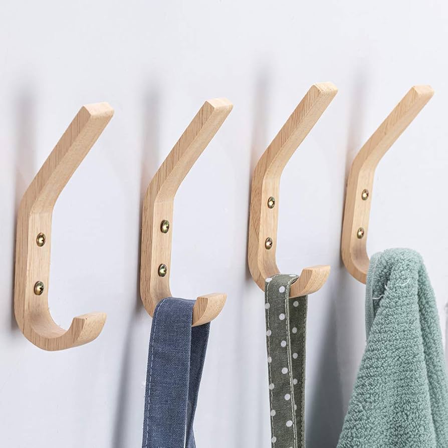Fujinzhu Wood Hooks Wall Mounted
