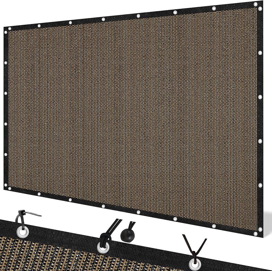 Artpuch Outdoor Shade Cloth With Grommets 10'x10' Privacy Screen Patio Porch Pergola Garden Shade Cover For People Pet Plant