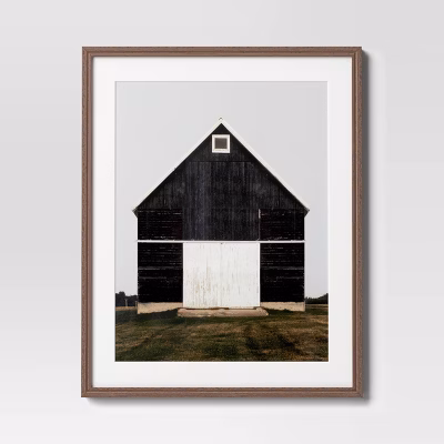 24" X 30" Barn Framed Poster Black - Threshold™: Countryside Elegance, Vintage Artistry