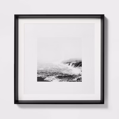 20" X 20" Foggy Shore Framed Wall Art - Threshold™ Designed With Studio Mcgee: Modern Mdf & Glass, Sawtooth Back, Polystyrene Frame