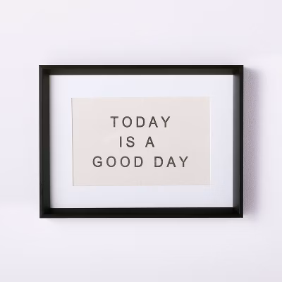 12" X 16" Today Is A Good Day Framed Wall Canvas Brown - Threshold™ Designed With Studio Mcgee: Inspirational Quote Decor