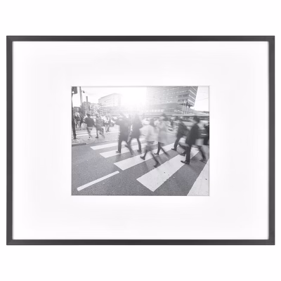 14.4" X 18.4" Matted To 8" X 10" Thin Gallery Frame Black - Threshold™: Modern Aluminum Wall Decor