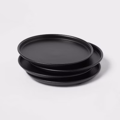 4pk Metal Coasters With Stand - Threshold™: Black Iron Drink Coasters, Traditional Fall Decor, 5-piece Set