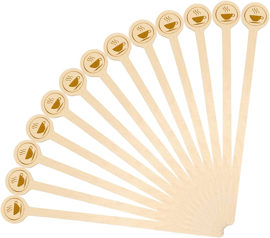 Ktojoy 5.9inch Wooden Coffee Stirrers With Round Ends
