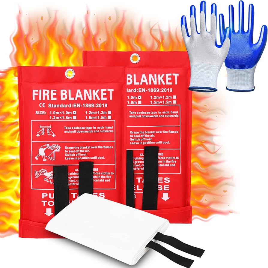 Tamodan Fire Blankets X2-40" X 40" Fire Blanket For Home - Fire Blanket Kitchen For Emergency Use - Emergency Fire Blankets Suitable For Kitchen Office &grill. : Sports & Outdoors