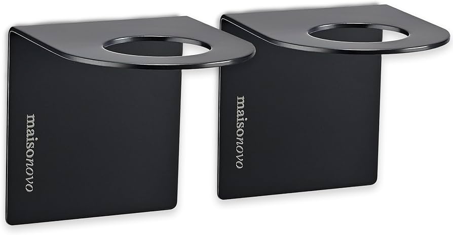 Maisonovo Adhesive Soap Holder | Shampoo Bottle Holder Set Of 2 - Black | Soap Bottle Holder | Wall Mounted Soap Holder | Soap Dispenser Holder : Home & Kitchen