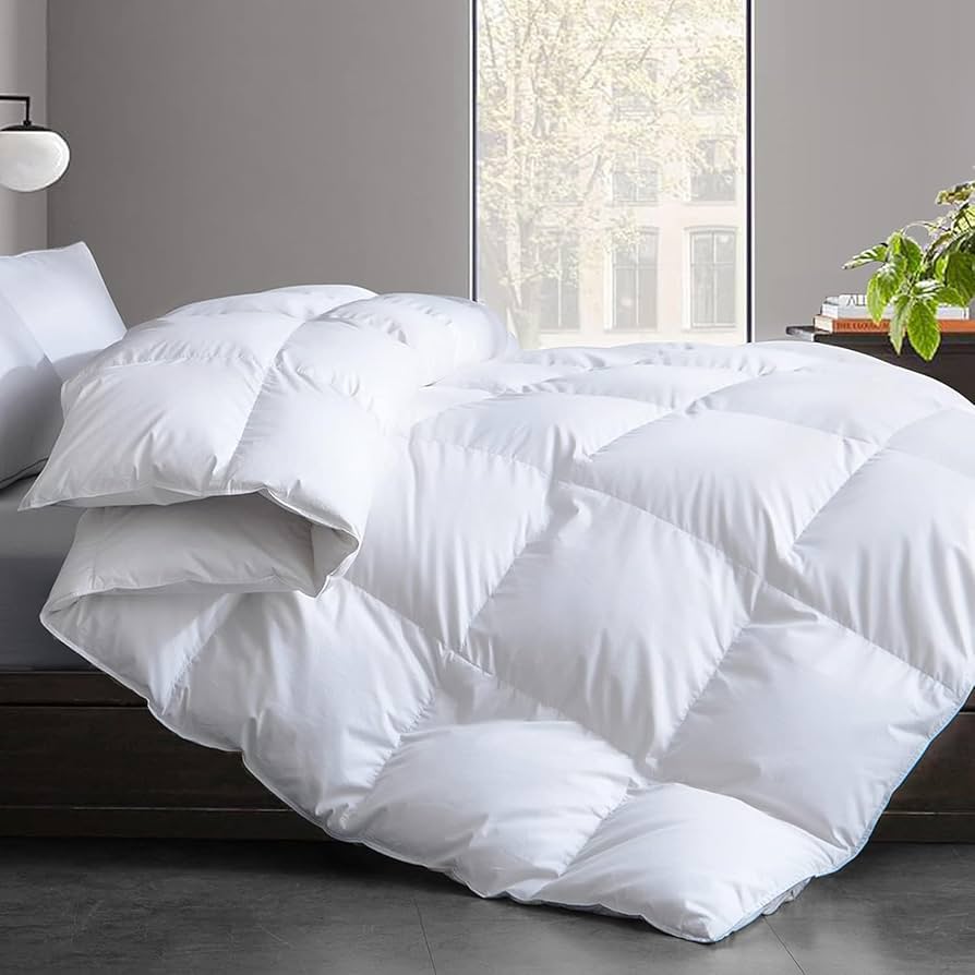 Cosybay Feather Comforter Filled With Feather & Downfiber King Size- All Season White King Size Duvet Insert- Luxurious Hotel Bedding Comforters With Cotton Cover - King 106 X 90 Inch : Home & Kitchen