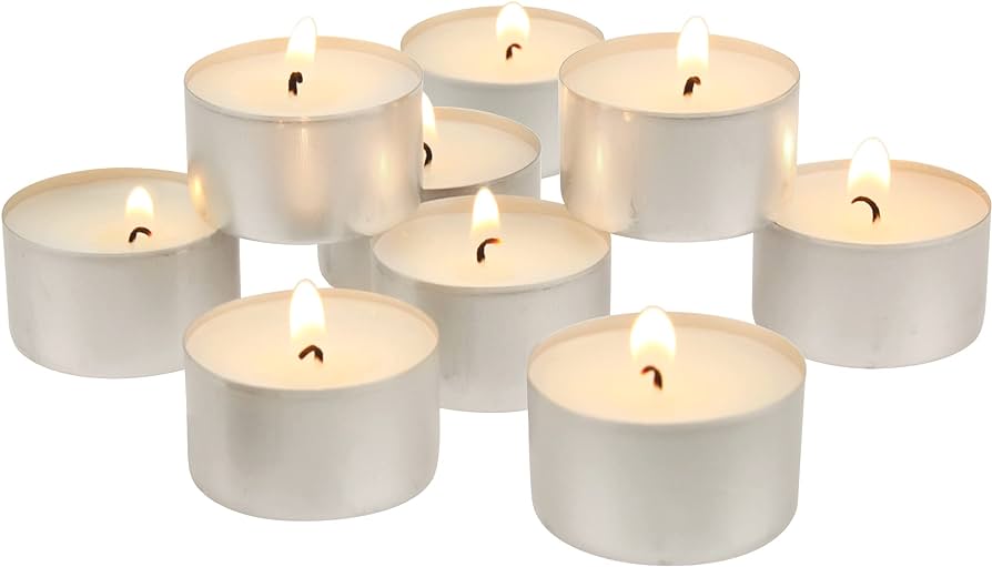 Stonebriar 200 Count White Unscented Smokeless Long Burning Tea Light Candles With 6-7 Hour Burn Time : Home & Kitchen