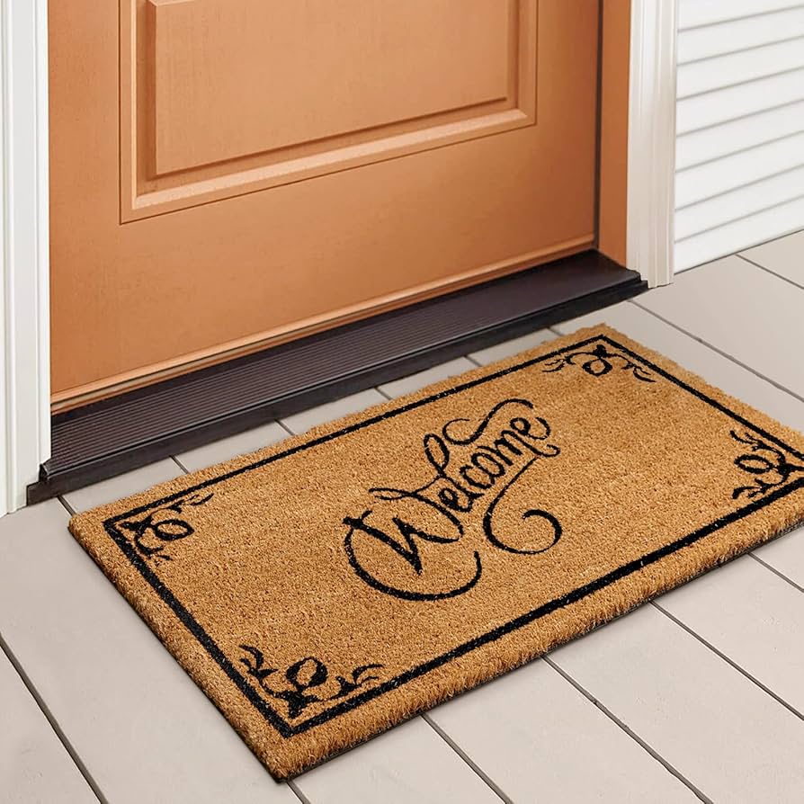 Luxurux Coco Coir Welcome Mat - Heavy-duty Backing