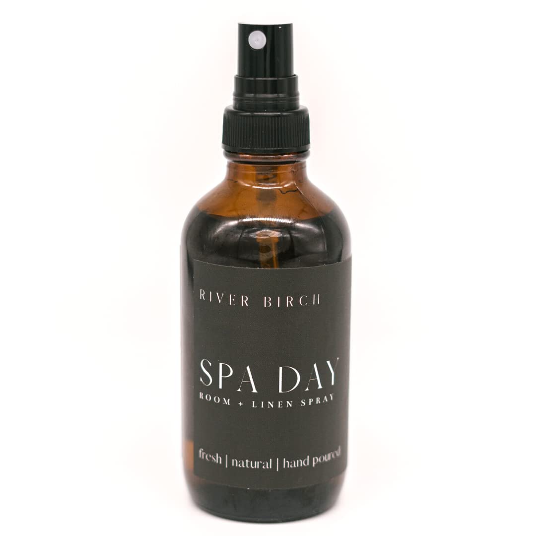 River Birch Spa Day Scented Linen And Room Spray | Home Fragrance | 4 Oz Glass Amber Bottle | Luxury Signature Scent | Handmade In Texas : Home & Kitchen