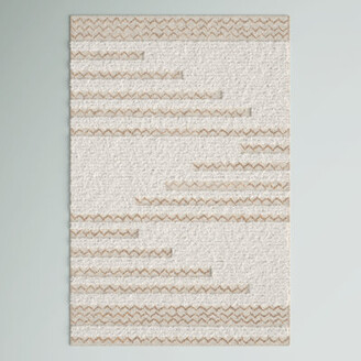Steelside Kristina Chevron Handmade Flatweave Wool Area Rug In Ivorybrown