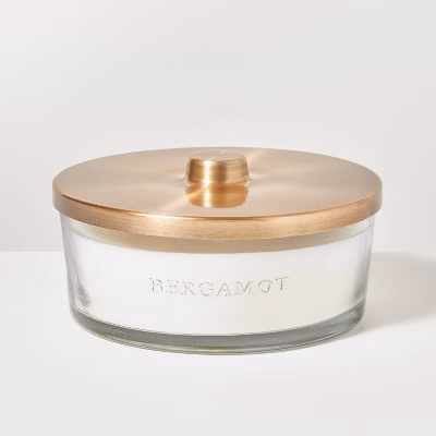5-wick Clear Glass Bergamot Knob-lid Jar Candle 28oz - Hearth & Hand™ With Magnolia: Soy-blend, Farmhouse Style