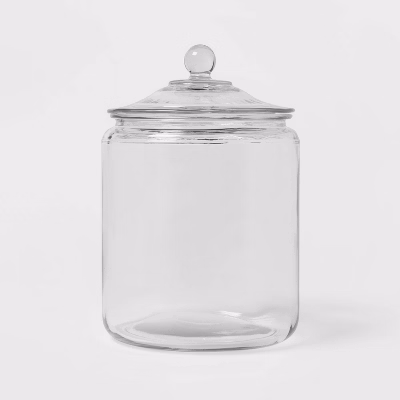 138oz Glass Jar And Lid - Threshold™: Clear Glass Container, Cookie & Candy Storage, Hand Wash, 9.54" Height