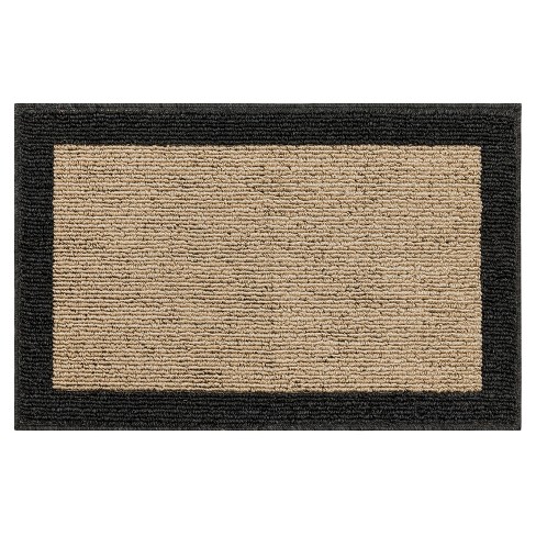 2'6"x3'10" Washable Madison Border Accent Rug Gray - Threshold™: Indoor Skid-resistant Medium Pile Rug