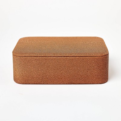 Large Shagreen Box With Lid - Threshold™ Designed With Studio Mcgee: Faux Leather, Rectangular, Spot Clean Storage Solution