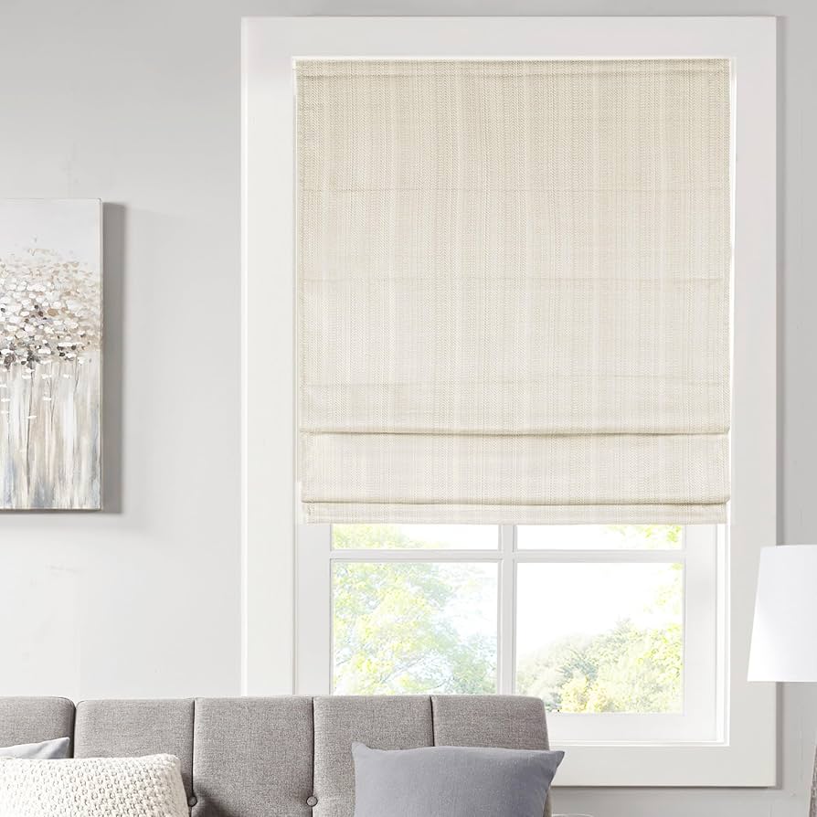 Madison Park Galen Cordless Roman Shades - Fabric Privacy Single Panel Darkening