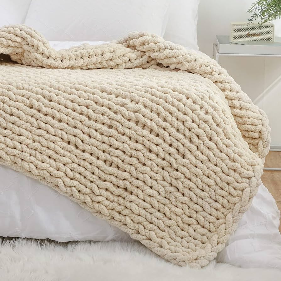 Yaapsu Chunky Knit Blanket Throw 51"x63"