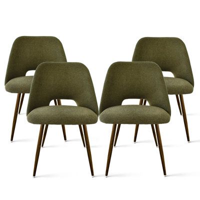 Wade Logan Aunnika Upholstered Walnut Dining Chairs Set Of 4