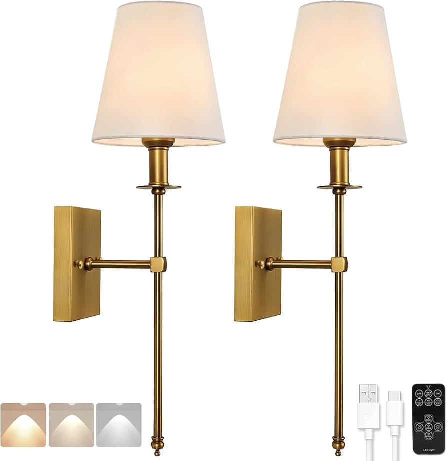 Yesie Battery Operated Wall Sconce Set Of Two
