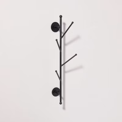 Modern Trim Metal Peg Vertical Wall Rack Black Finish - Hearth & Hand™ With Magnolia: Iron Hook Rack, Wall Mounted Storage