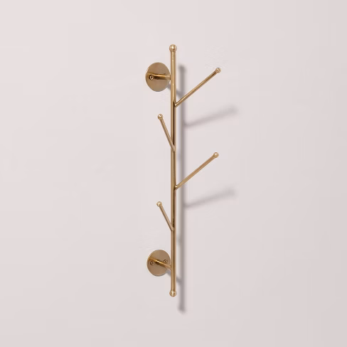 Modern Trim Metal Peg Vertical Wall Rack Black Finish - Hearth & Hand™ With Magnolia: Iron Hook Rack, Wall Mounted Storage