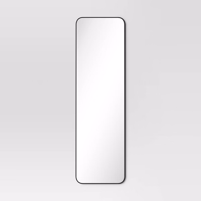 Over-the-door Mirror Metal Black - Threshold™: Modern Full Body Rectangular, No-tool Assembly