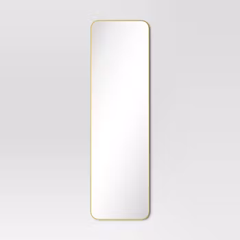 Over-the-door Mirror Metal Black - Threshold™: Modern Full Body Rectangular, No-tool Assembly