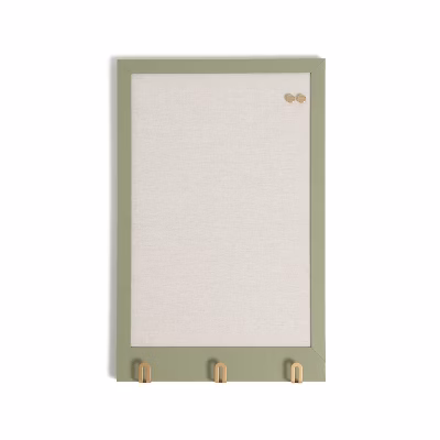 U Brands 11"x17" Modern Wall Organizer Center Linen Bulletin Forest Fog