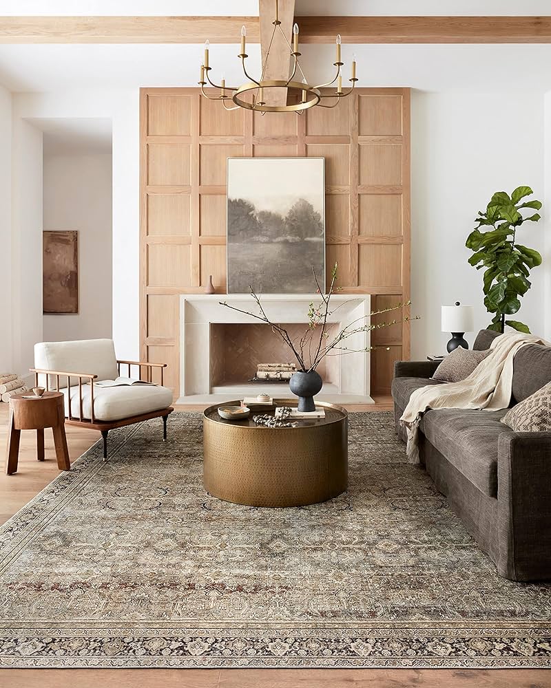 Loloi Layla 7'-6" X 9'-6" Area Rug In Olive/charcoal - Thick Area Rug