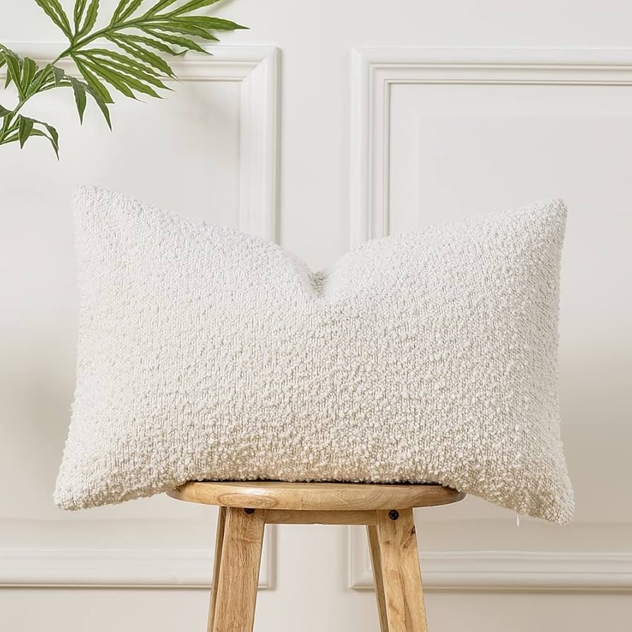 Sunkifover Textured Boucle Pillow Cover 12x20 Inches