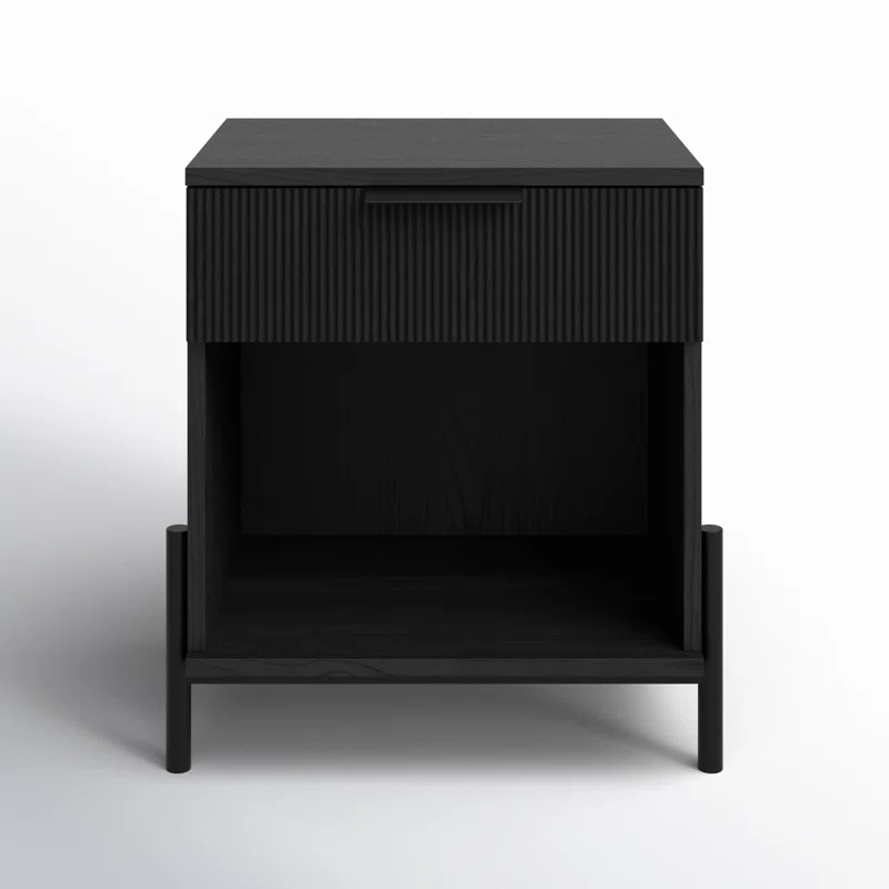 Bracho 1-Drawer Nightstand with Open Cubby