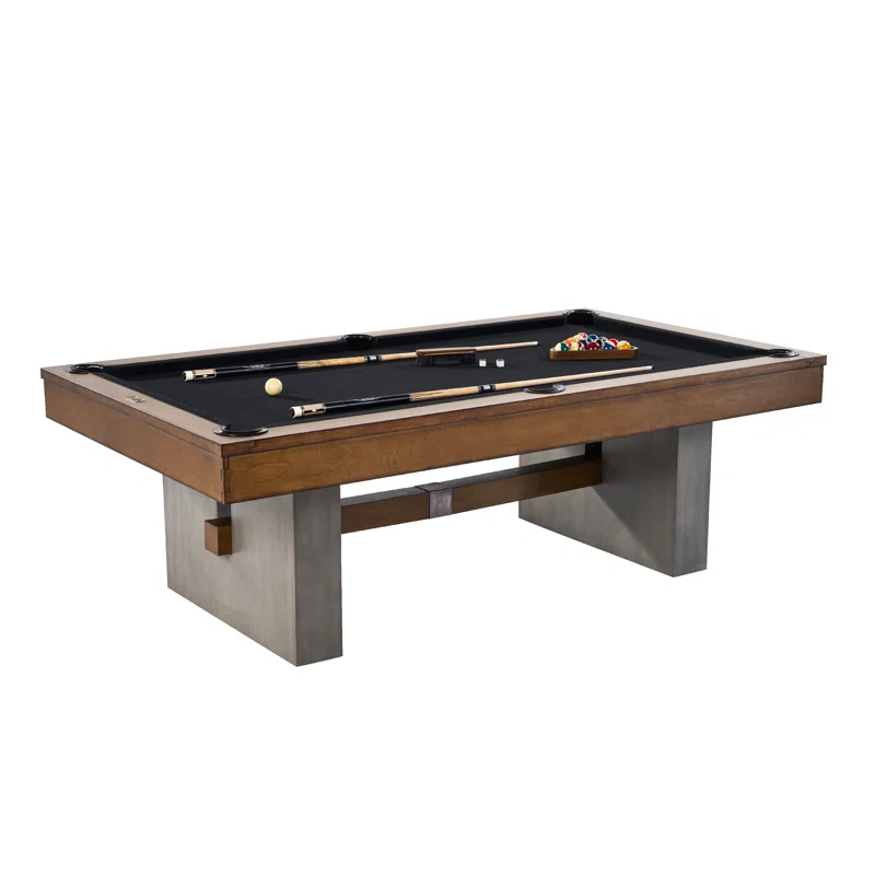 Barrington Billiards 8' Urban Slate-Tech Drop Pocket Table with Cover, Pool Ball and Cue Stick Set