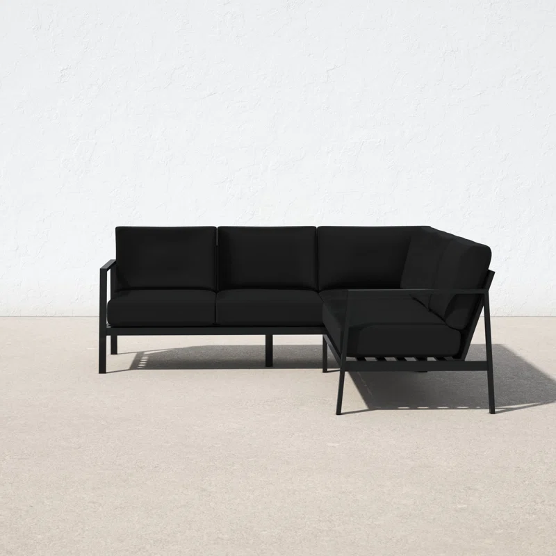 Armando 78'' Aluminum Outdoor Patio Sectional with Sunbrella® Cushions