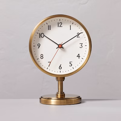 Brass Pedestal Table Clock Antique Finish - Hearth & Hand™ With Magnolia