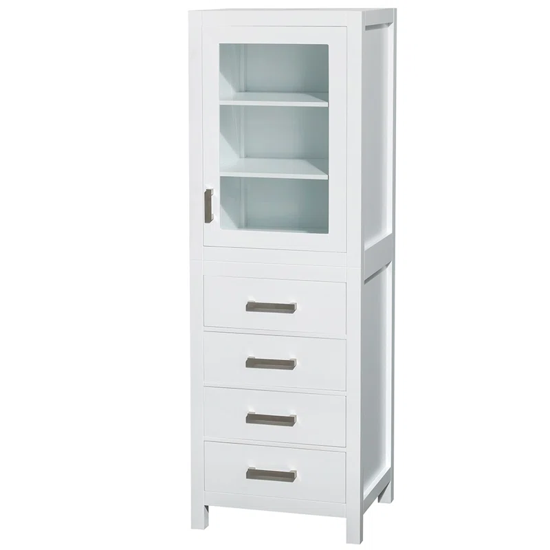 Wyndham Collection Sheffield 24 W X 7125 H X 20 D Solid Wood Linen Cabinet