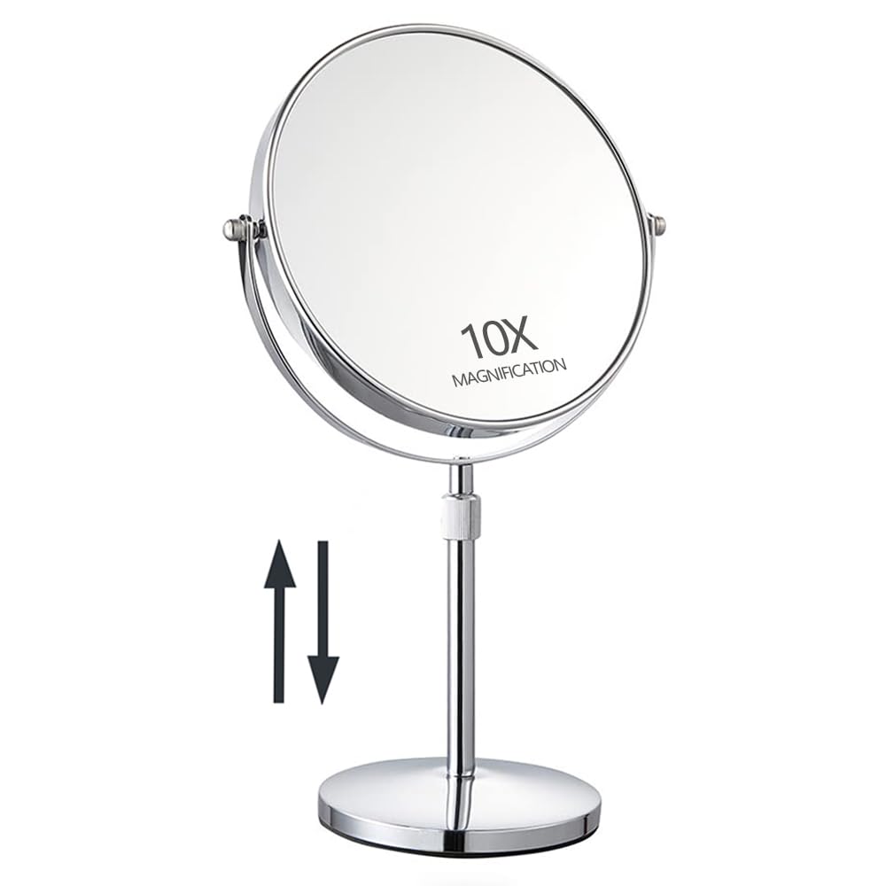 Height Adjustable Magnifying Mirror With Lights