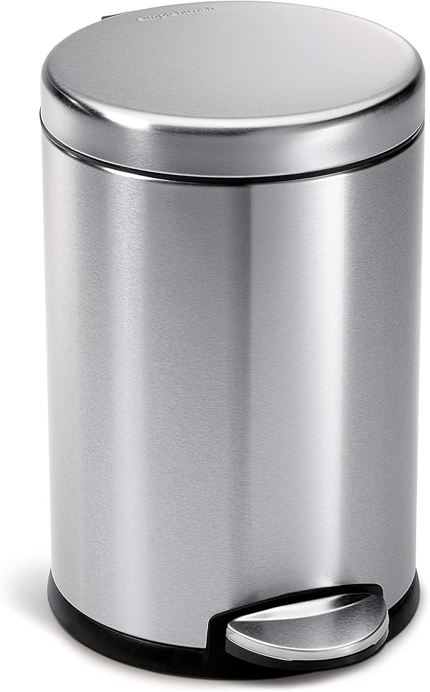 Simplehuman 4.5 Liter / 1.2 Gallon Round Bathroom Step Trash Can