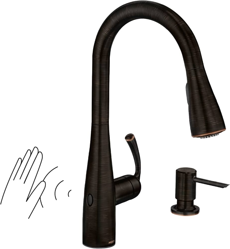 Moen 87014ewbrb Essie Motionsense Wave One-handle Touchless Kitchen Faucet With Pull Down Sprayer And Soap Dispenser