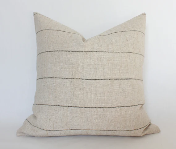 Neutral Striped Pillow Cover 22x22