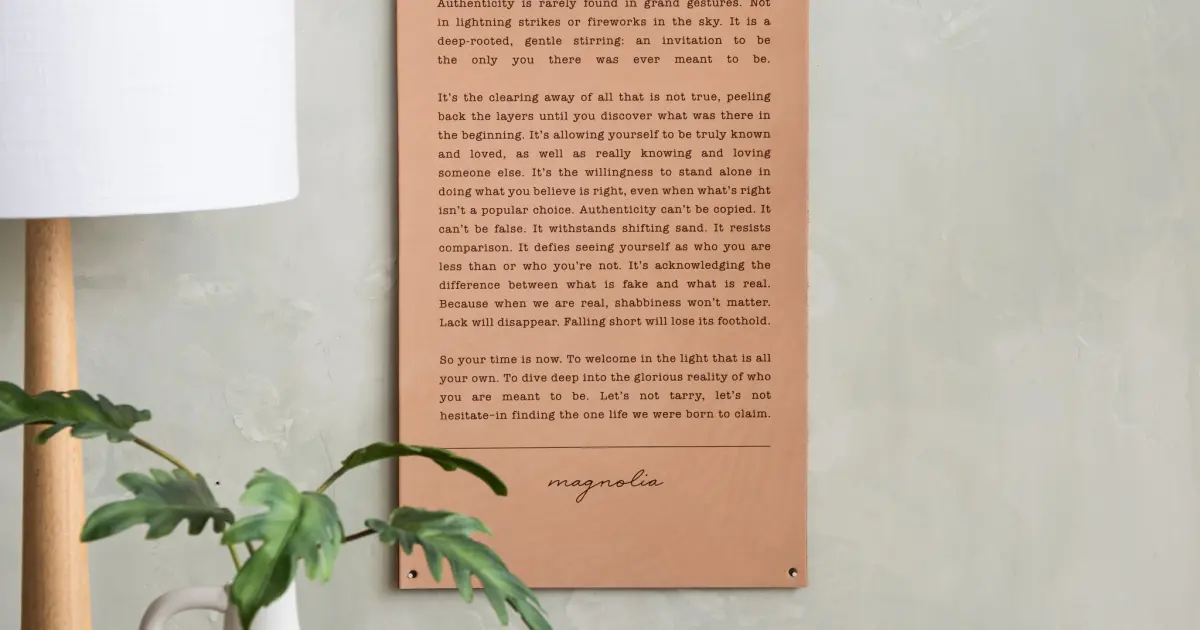Authenticity Leather Sign