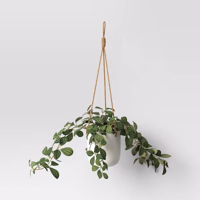 9" Hanging Monstera Artificial Plant - Threshold™: Indoor/outdoor Decor With Ceramic Pot & Jute Rope
