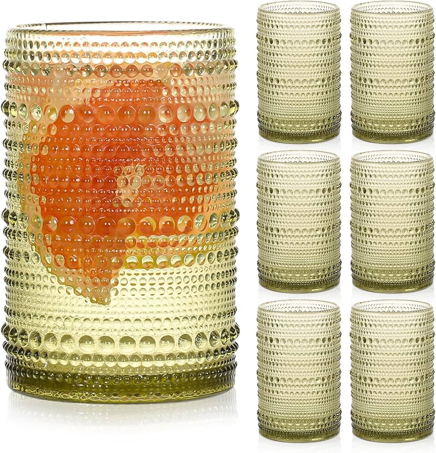 Bandesun Romantic Green Highball Glasses Set Of 6