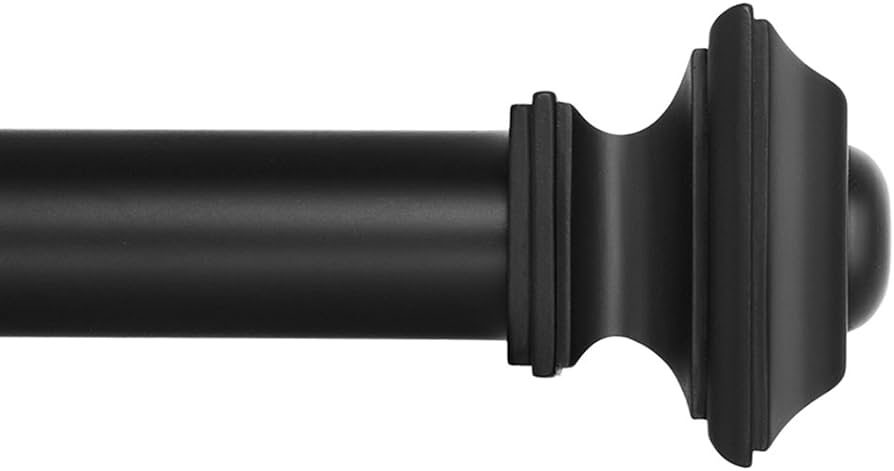 Ivilon Drapery Treatment Window Curtain Rod - Square Design 1 1/8 Rod. 28 To 48 Inch. Black : Home & Kitchen
