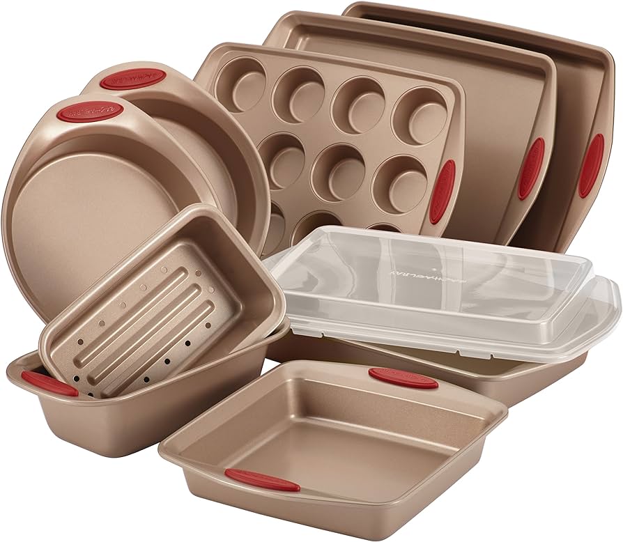 Rachael Ray Cucina Nonstick Bakeware Set Baking Cookie Sheets Cake Muffin Bread Pan