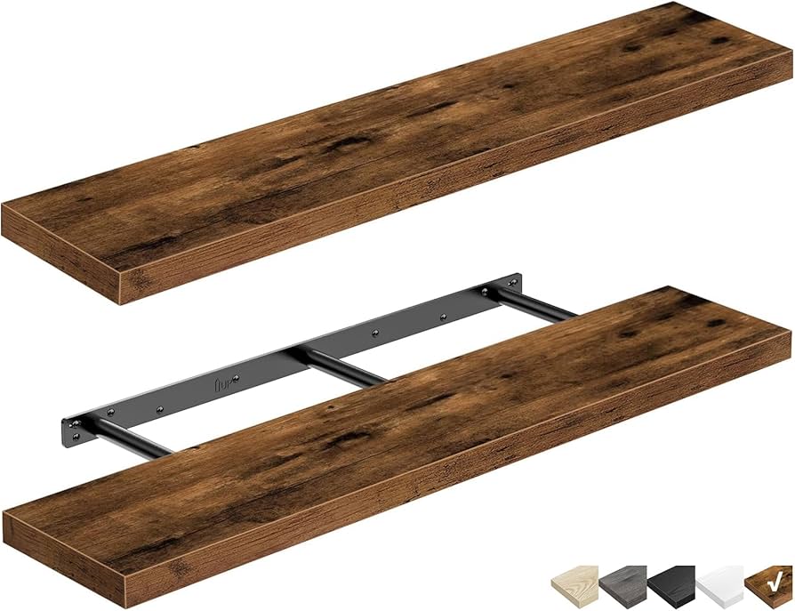 Qeeig Bathroom Shelves 48 Inches Long Wall Shelf Large Extra Long 48 X 9 Inch Set Of 2