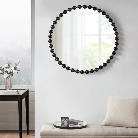 Madison Park Signature Marlowe Beaded Round Metal Wall Mirror