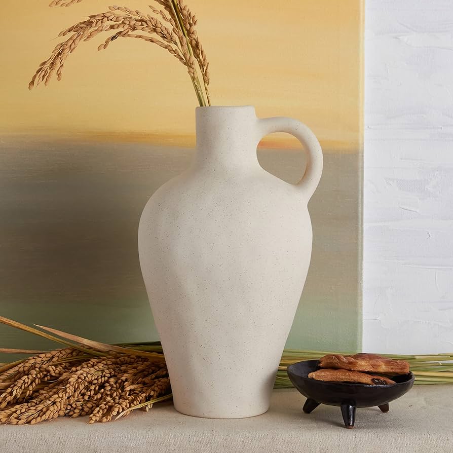 Ceramic White Vase 10" 