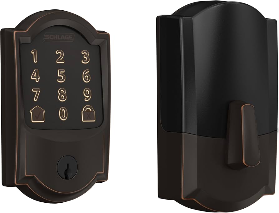 Schlage Encode Smart Wi-fi Deadbolt With Camelot Trim In Aged Bronze