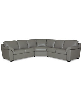 Lothan 3-pc. Leather Sectional Sofa, Created For Macy's - Macy's