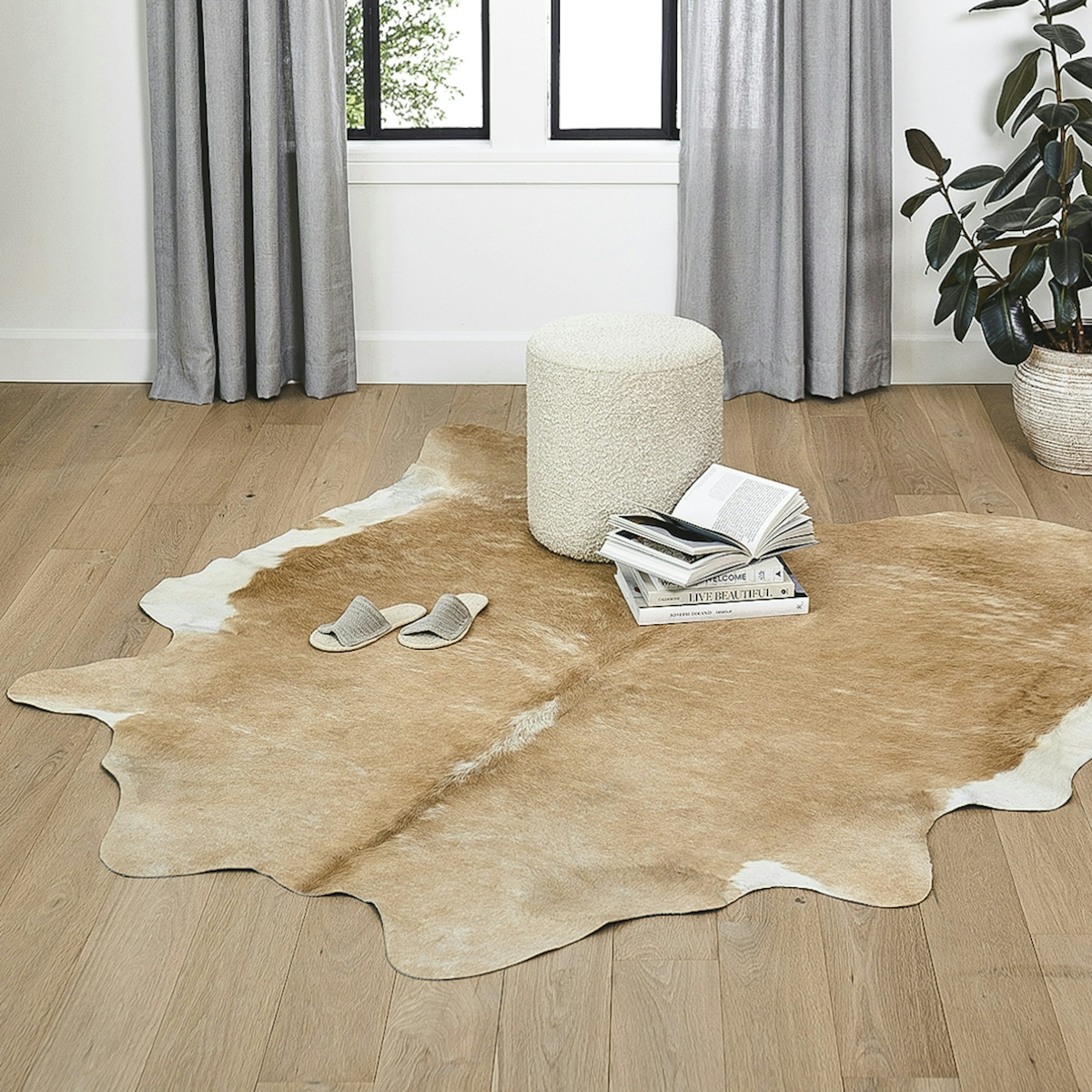 Cossa 5 X 8 Cowhide Rug - Golden Ecru